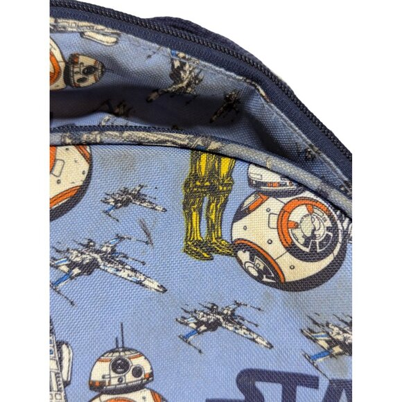 Star Wars Kids Backpack With BB-8 R2-D2 & C-3PO Print - Blue pottery Barn Kids - Picture 4 of 9